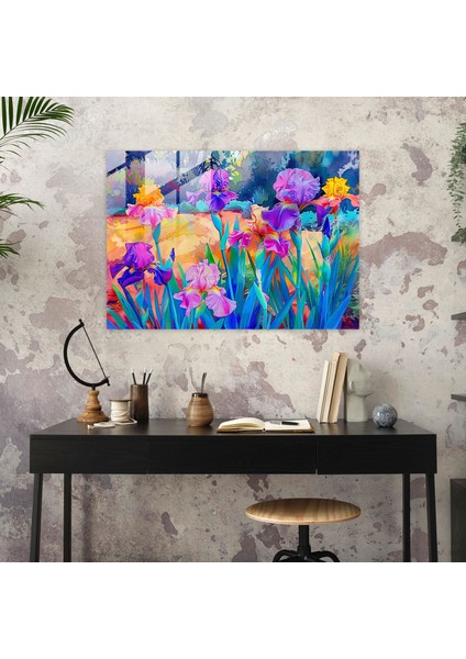 Vincent Van Gogh Cam Duvar Sanatı - Çiçek Açan Süsen - Vincent Van Gogh, Vincent Van Gogh, Duvar Dekorasyonu, Cam Baskı, 45X30