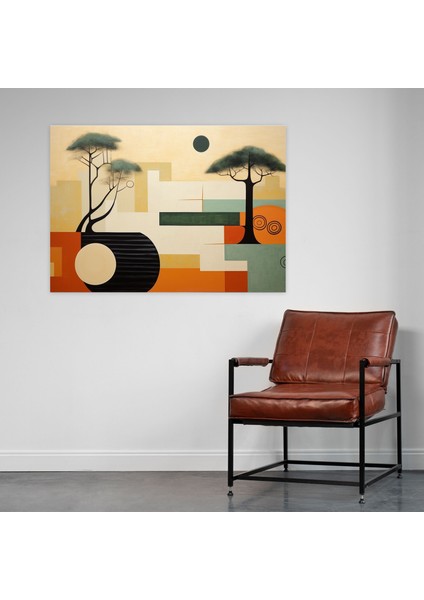 Soyut Zen Bahçesi Duvar Tablosu - Zen Bahçesi, Harmony, Kanvas Tablo, Japon, 50X30