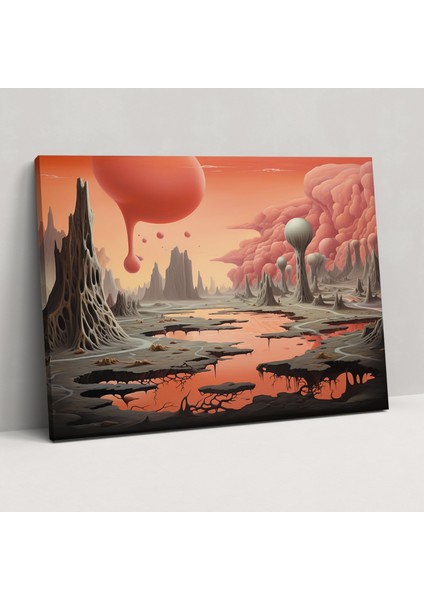 Volkan Gerçeküstü Duvar Sanatı - Volkan, Volkan, Yüzen Adalar, Gerçeküstü Sanat Eseri, 50X30