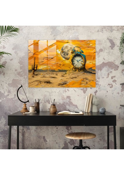 Sürrealizm Eriyen Saat Camı Baskı - Sürrealizm Sanatı, Modern Sanat, Cam Duvar Sanatı, Sürrealizm Sanatı, 45X30 modelleri
