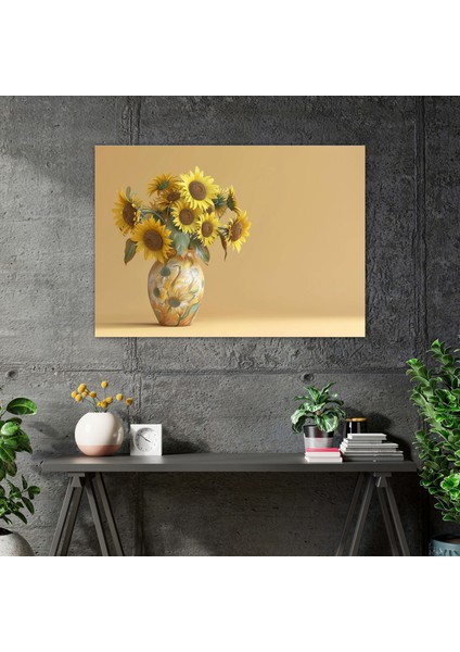 Oniki Ayçiçekli Vazo Kanvas Tablo - Vincent Van Gogh, Vincent Van Gogh, Duvar Dekorasyonu, Ev Dekorasyonu, 50X30