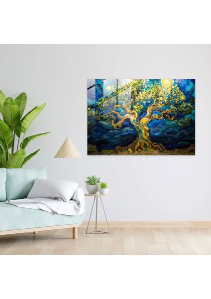 Vincent Van Gogh Cam Duvar Sanatı: Büyülü Dut Ağacı Ormanı - Vincent Van Gogh, Ev Dekorasyonu, Vincent Van Gogh, Cam Duvar Sanatı, 45X30 modelleri