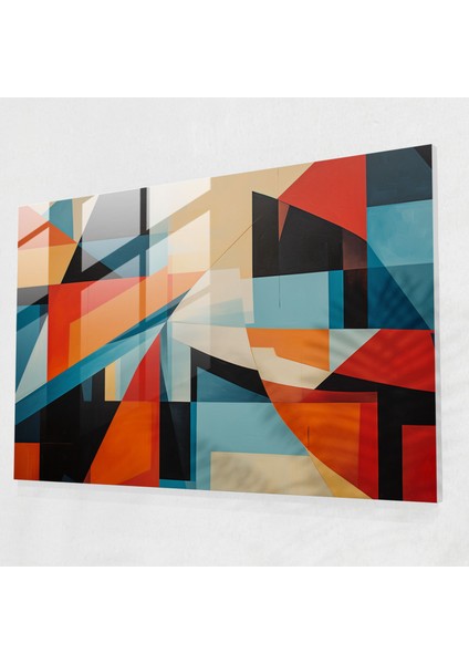 Geometrik Amerika Birleşik Devletleri Haritası Cam Baskı - Amerika Birleşik Devletleri Haritası, Modern Sanat, Cam Duvar Sanatı, Cam Baskı, 45X30
