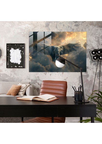 Uçan Fil Cam Baskı Ev ​​dekorasyonu - Gerçeküstücülük Sanatı, Gerçeküstücülük Sanatı, Ev Dekorasyonu, Modern Sanat, 45X30 fiyatları