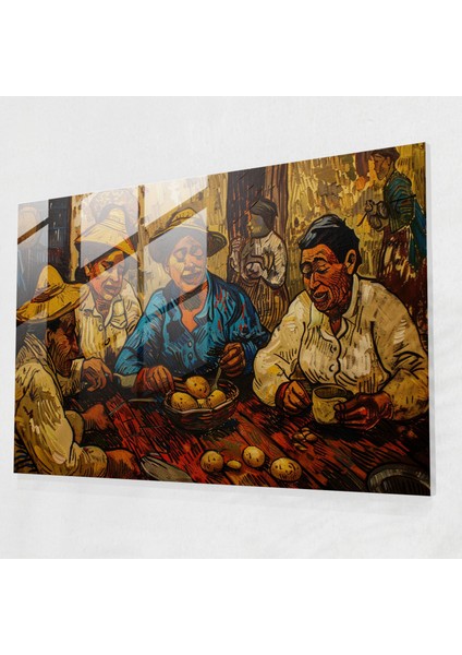 Vincent Van Gogh Duvar Dekorasyonu - Patates Yiyenler Cam Baskı - Vincent Van Gogh, Cam Sanatı, Cam Baskı, Duvar Dekorasyonu, 45X30