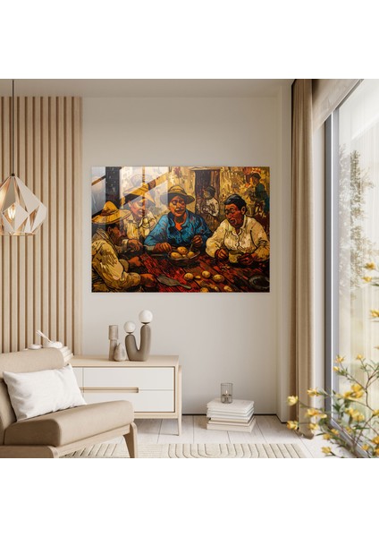 Vincent Van Gogh Duvar Dekorasyonu - Patates Yiyenler Cam Baskı - Vincent Van Gogh, Cam Sanatı, Cam Baskı, Duvar Dekorasyonu, 45X30