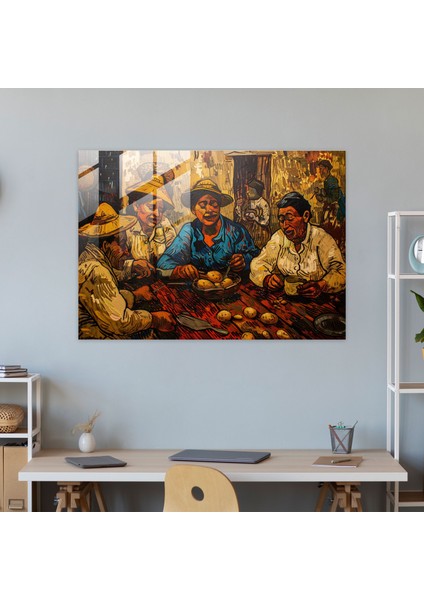 Vincent Van Gogh Duvar Dekorasyonu - Patates Yiyenler Cam Baskı - Vincent Van Gogh, Cam Sanatı, Cam Baskı, Duvar Dekorasyonu, 45X30