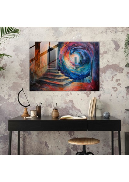 Sürrealizm Cam Sanatı Vortex - Sürrealizm Sanatı, Ev Dekorasyonu, Modern Sanat, Cam Baskı, 45X30 modelleri