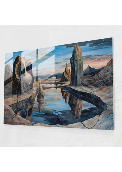 Dali'den Esinlenen Manzaralar Cam Duvar Sanatı - Gerçeküstücülük Sanatı, Ev Dekorasyonu, Cam Duvar Sanatı, Dali'den Esinlenen, 45X30