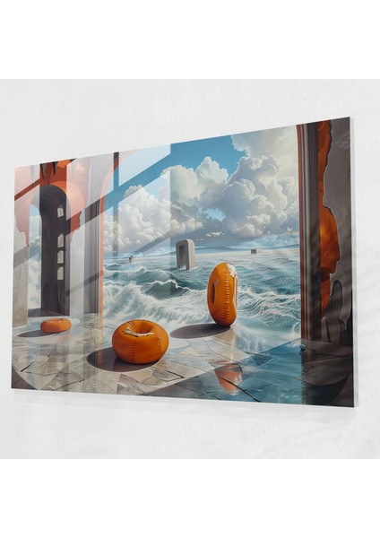 Sürrealizm Sanatı Cam Baskı - Büyük Boy Nesneler Sahnesi - Sürrealizm Sanatı, Cam Baskı, Cam Duvar Sanatı, Gerçeküstü, 45X30