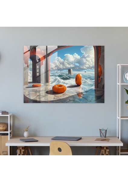 Sürrealizm Sanatı Cam Baskı - Büyük Boy Nesneler Sahnesi - Sürrealizm Sanatı, Cam Baskı, Cam Duvar Sanatı, Gerçeküstü, 45X30 fiyatları