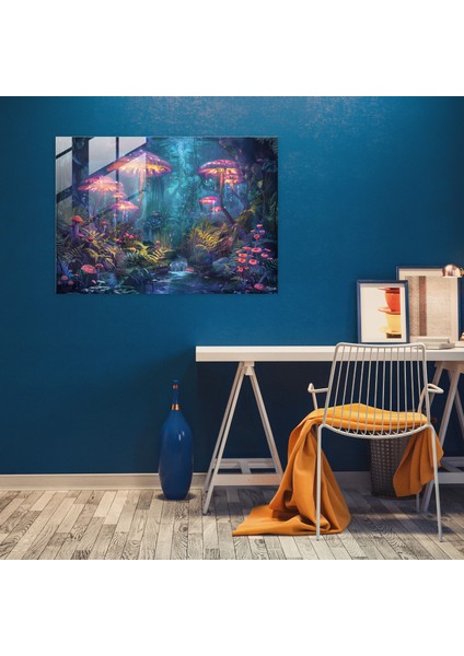 Parlayan Mantarlar Sualtı Bahçesi Cam Baskı - Gerçeküstücülük Sanatı, Modern Sanat, Cam Sanatı, Gerçeküstücülük Sanatı, 45X30