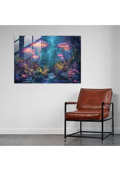 Parlayan Mantarlar Sualtı Bahçesi Cam Baskı - Gerçeküstücülük Sanatı, Modern Sanat, Cam Sanatı, Gerçeküstücülük Sanatı, 45X30