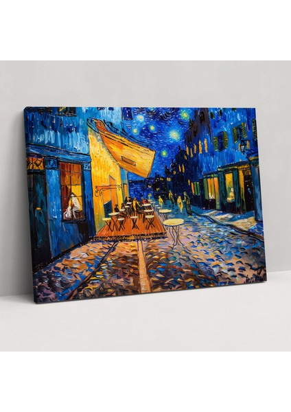 Vincent Van Gogh Cafe Teras Gece Kanvas Tablo - Vincent Van Gogh, Kanvas Tablo, Duvar Sanatı, Vincent Van Gogh, 50X30