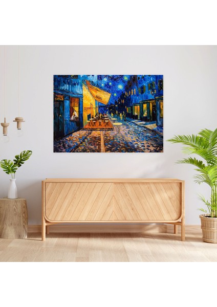 Vincent Van Gogh Cafe Teras Gece Kanvas Tablo - Vincent Van Gogh, Kanvas Tablo, Duvar Sanatı, Vincent Van Gogh, 50X30