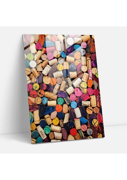 Eğlenceli Vibrance Cam Baskı - Şarap, Kolaj, Şarap, Cam Sanatı, 30X45