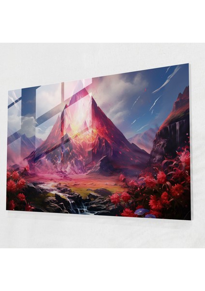 Dreamscape Volkan Cam Baskı - Volkan, Gerçeküstü, Cam Duvar Sanatı, Modern Sanat, 45X30