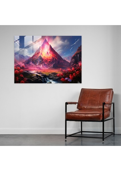 Dreamscape Volkan Cam Baskı - Volkan, Gerçeküstü, Cam Duvar Sanatı, Modern Sanat, 45X30 fiyatları