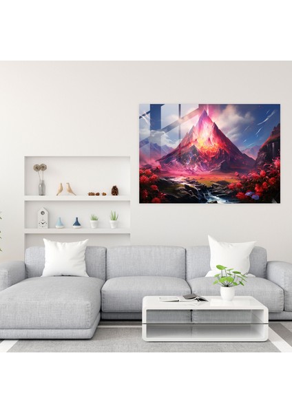 Dreamscape Volkan Cam Baskı - Volkan, Gerçeküstü, Cam Duvar Sanatı, Modern Sanat, 45X30 modelleri