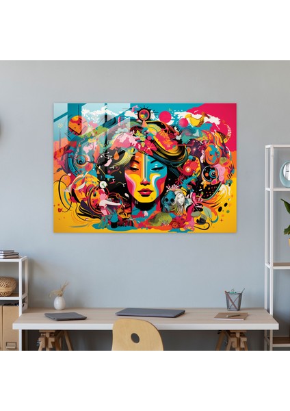 Dünya Haritası Modern Sanat - Dünya Haritası 2, Cam Duvar Sanatı, Cam Sanatı, Dinamik, 45X30 fiyatları