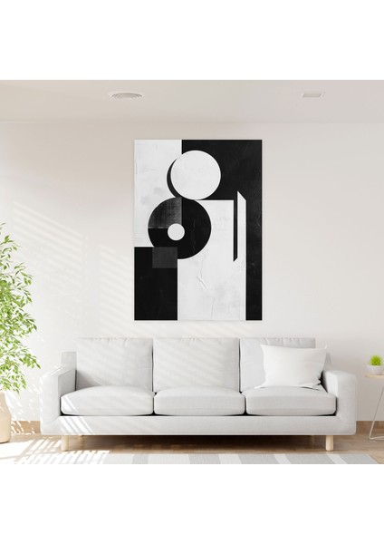 Örtüşen Şekiller Süprematizm Tarzında Kanvas Tablo - Süprematizm, Soyut Sanat, Ev Dekorasyonu, Duvar Dekorasyonu, 30X50 modelleri