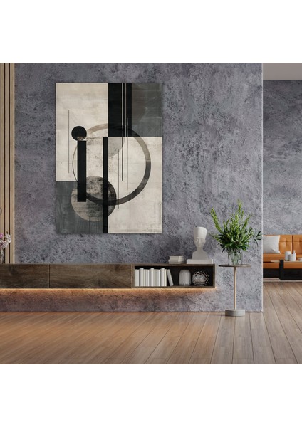 Süprematizm Minimalist Daireler ve Dikdörtgenler Kanvas Tablo - Süprematizm, Süprematizm, Kanvas Tablo, 30X50 Kanvas Tablo, 30X50 modelleri