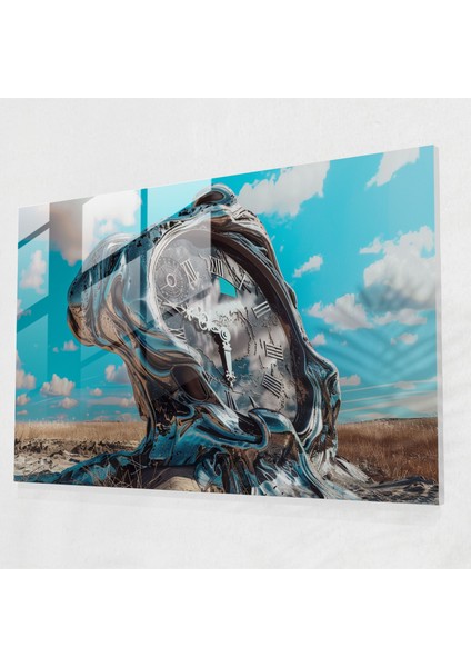 Gerçeküstü Eriyen Saatler Cam Baskı - Salvador Dali, Eriyen Saatler, Cam Duvar Sanatı, Duvar Dekorasyonu, 45X30