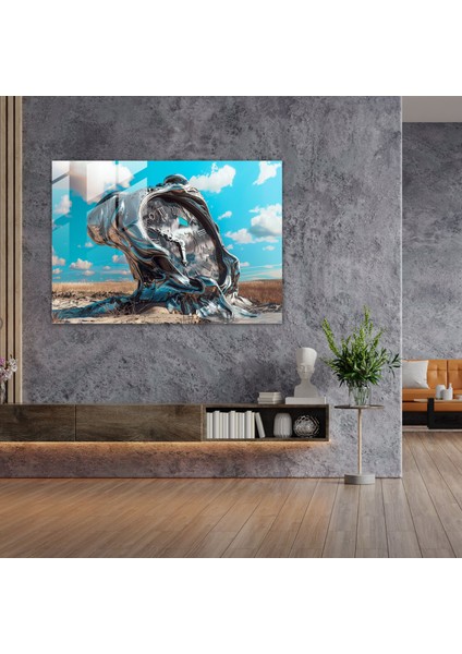 Gerçeküstü Eriyen Saatler Cam Baskı - Salvador Dali, Eriyen Saatler, Cam Duvar Sanatı, Duvar Dekorasyonu, 45X30