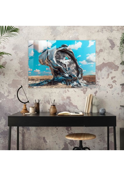 Gerçeküstü Eriyen Saatler Cam Baskı - Salvador Dali, Eriyen Saatler, Cam Duvar Sanatı, Duvar Dekorasyonu, 45X30