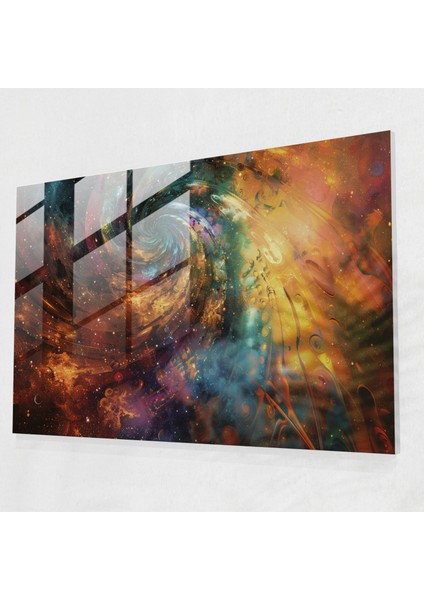 Sürrealizm Sanatı Cam Duvar Sanatı: Dönen Spiraller - Sürrealizm Sanatı, Ev Dekorasyonu, Cam Sanatı, Duvar Dekorasyonu, 45X30