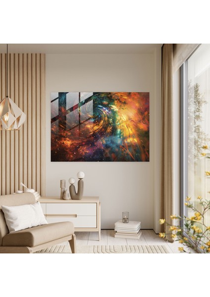 Sürrealizm Sanatı Cam Duvar Sanatı: Dönen Spiraller - Sürrealizm Sanatı, Ev Dekorasyonu, Cam Sanatı, Duvar Dekorasyonu, 45X30 fiyatları