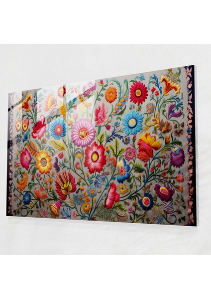 Geleneksel Türk Halısı Cam Baskı - Türk Halısı, Kabile Motifleri, Geleneksel Tasarım, Cam Sanatı, 45X30