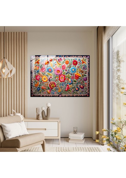 Geleneksel Türk Halısı Cam Baskı - Türk Halısı, Kabile Motifleri, Geleneksel Tasarım, Cam Sanatı, 45X30 modelleri