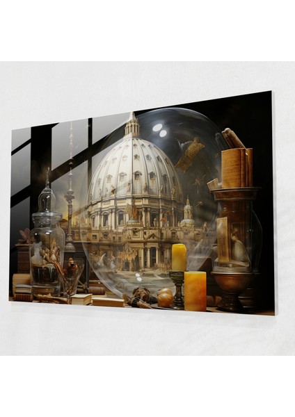 Vatikan Kütüphanesi Cam Sanatı - Vatikan, Cam Baskı, Modern Sanat, Cam Duvar Sanatı, 45X30