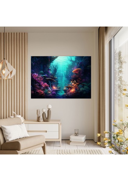 Sudaki Düşler Duvar Sanatı - Seyahat, Mistik Sualtı Dünyası, Gerçeküstü Dijital Sanat, Hayal Gücü, 50X30 modelleri