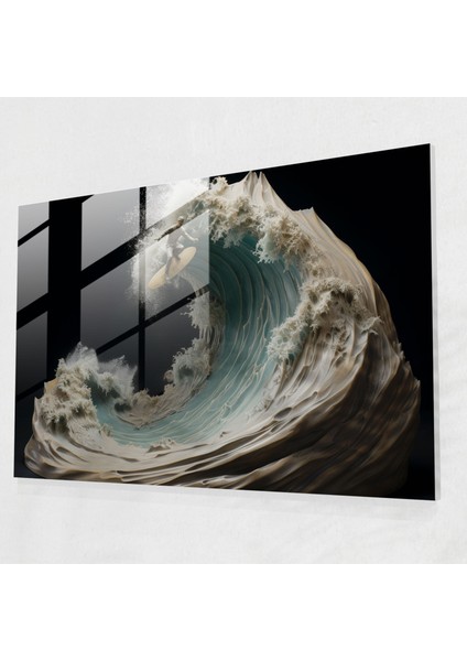Sörf Cam Baskı - Sörf, Sörf, Okyanus, Cam Sanatı, 45X30