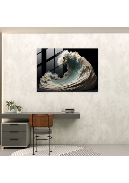 Sörf Cam Baskı - Sörf, Sörf, Okyanus, Cam Sanatı, 45X30 modelleri