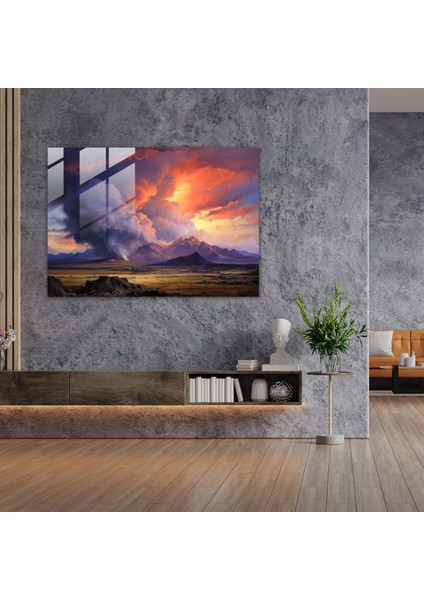 Volkan Ev Dekorasyonu - Volkan, Gün Batımı, Ruhani Güzellik, Volkan, 45X30 fiyatları