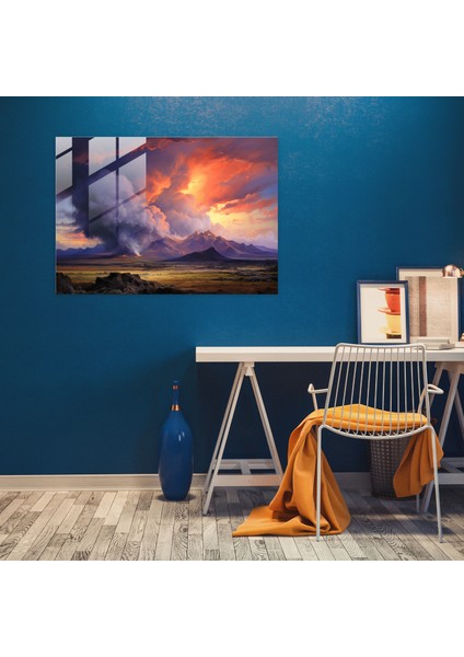 Volkan Ev Dekorasyonu - Volkan, Gün Batımı, Ruhani Güzellik, Volkan, 45X30 modelleri