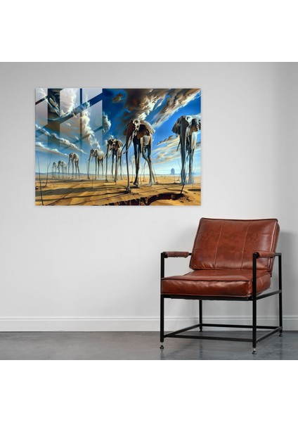 Salvador Dali Uzun Bacaklı Filler Cam Duvar Sanatı - Salvador Dali, Modern Sanat, Salvador Dali, Ev Dekorasyonu, 45X30 modelleri