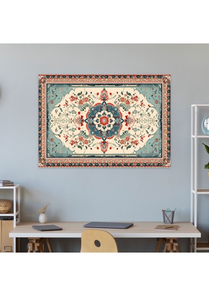 Zamansız Türk Halı Desenli Kanvas Tablo - Türk Halısı, Kanvas Tablo, Girift Detaylar, Türk Halı Desenli, 50X30 modelleri