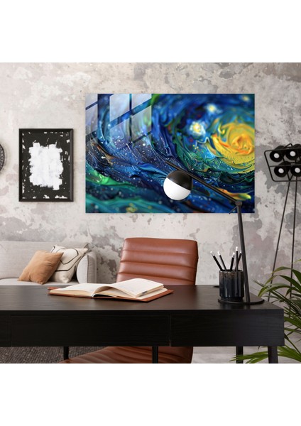 Vincent Van Gogh Cam Tablo - Yıldızlı Gece Gökyüzü - Vincent Van Gogh, Ev Dekorasyonu, Cam Duvar Sanatı, Modern Sanat, 45X30 fiyatları