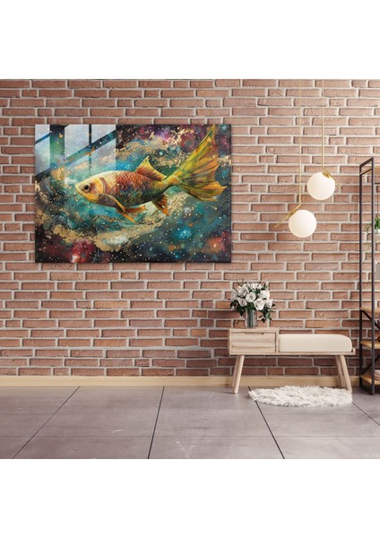 Sürrealizm Uçan Balık Cam Duvar Tablosu - Sürrealizm Sanatı, Sürrealizm Sanatı, Modern Sanat, Cam Sanatı, 45X30 fiyatları