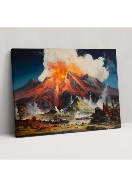 Volkan Kanvas Tablo - Volkan, Kanvas Tablo, Duvar Tablosu, Kanvas Tablo, 50X30