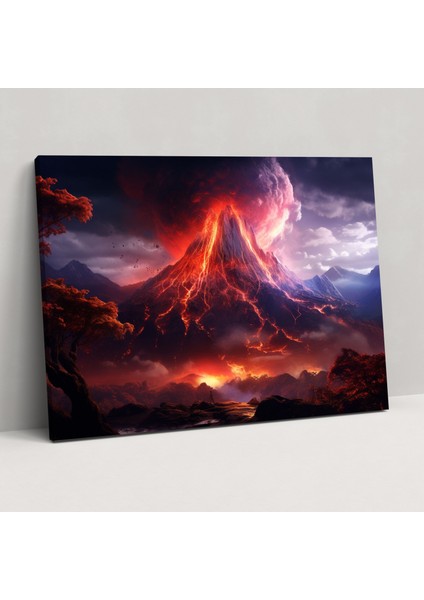 Volkan Tablosu - Volkan, Duvar Dekorasyonu, Kanvas Tablo, Kanvas Tablo, 50X30