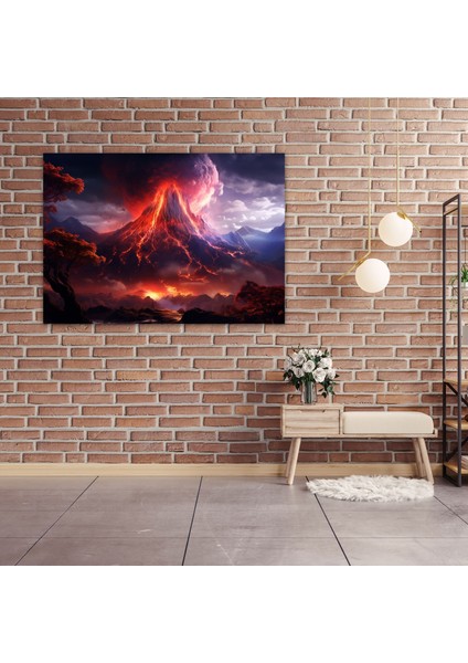 Volkan Tablosu - Volkan, Duvar Dekorasyonu, Kanvas Tablo, Kanvas Tablo, 50X30 modelleri