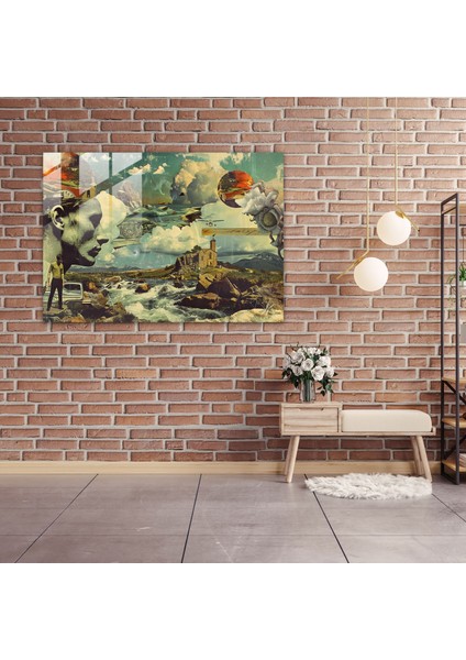 Sürrealizm Sanatı Cam Baskı - Uyumsuz Elementler Kolaj - Sürrealizm Sanatı, Gerçeküstücülük Sanatı, Ev Dekorasyonu, Uyumsuz Elementler, 45X30