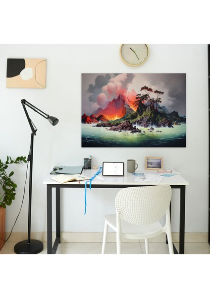 Volkan Duvar Tablosu - Volkan, Gerçeküstü, Ev Dekorasyonu, Mistik, 50X30 fiyatları