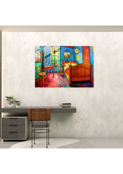 Vincent Van Gogh Cam Sanatı - Arles'ta Canlı Yatak Odası - Vincent Van Gogh, Cam Sanatı, Ev Dekorasyonu, Vincent Van Gogh, 45X30 fiyatları