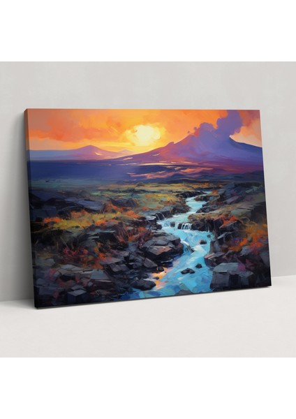 Volkan Kanvas Tablo - Volkan, Volkanik Manzara, Ev Dekorasyonu, 50X30